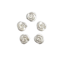Verzierwachs Rosenblüten1,2cm,  grau-perlmutt 5 Stk.