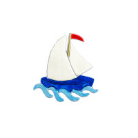 Verzierwachs Schiff mit Wellen