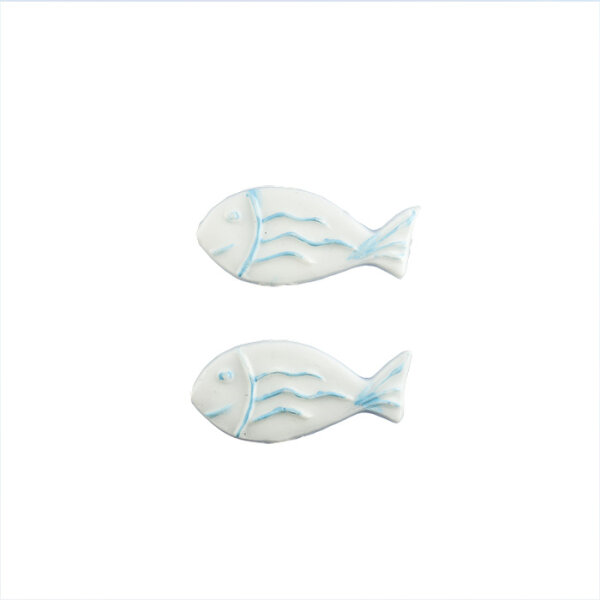Wachsmotiv Lustige Fische weiß- blau  2 St.