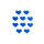 Wachsmotiv Blaue Herzchen, 10 St.