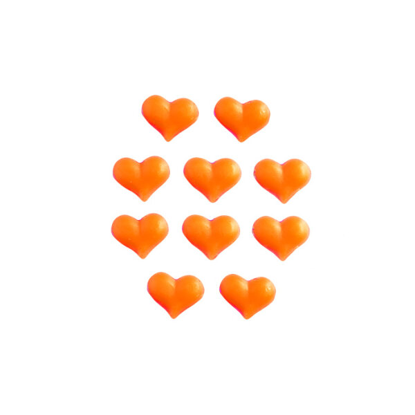 Verzierwachs Orangene Herzchen, 10 St.