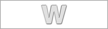Wachsbuchstabe W - einzeln, Silber 8mm