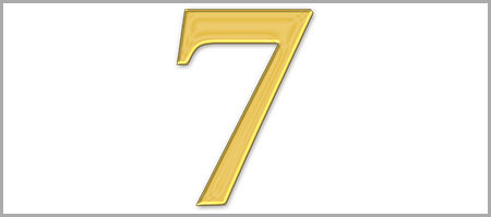 Wachszahl 7 - einzeln, Gold 22mm