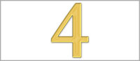 Wachszahl 4 - einzeln, Gold 22mm