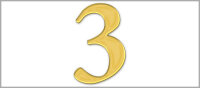 Wachszahl 3 - einzeln, Gold 22mm