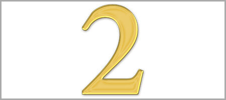 Wachszahl 2 - einzeln, Gold 22mm