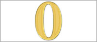 Wachszahl 0 - einzeln, Gold 22mm