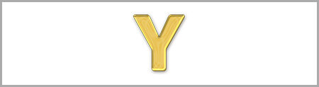 Wachsbuchstabe Y - einzeln, Gold 8mm