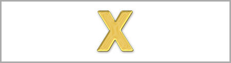 Wachsbuchstabe X - einzeln, Gold 8mm