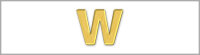 Wachsbuchstabe W - einzeln, Gold 8mm