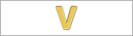Wachsbuchstabe V - einzeln, Gold 8mm