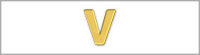 Wachsbuchstabe V - einzeln, Gold 8mm