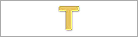 Wachsbuchstabe T - einzeln, Gold 8mm