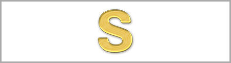 Wachsbuchstabe S - einzeln, Gold 8mm