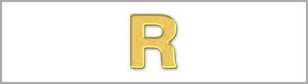 Wachsbuchstabe R - einzeln, Gold 8mm