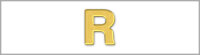 Wachsbuchstabe R - einzeln, Gold 8mm