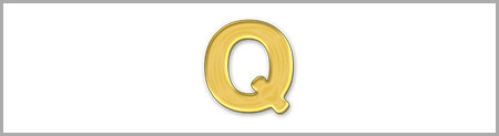 Wachsbuchstabe Q - einzeln, Gold 8mm