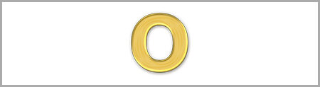 Wachsbuchstabe O - einzeln, Gold 8mm