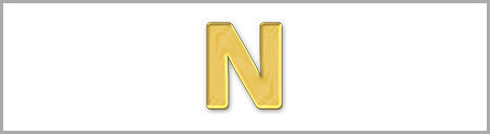 Wachsbuchstabe N - einzeln, Gold 8mm