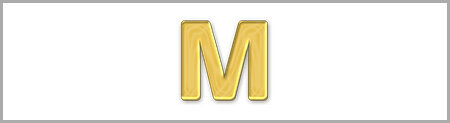 Wachsbuchstabe M - einzeln, Gold 8mm