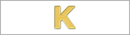 Wachsbuchstabe K - einzeln, Gold 8mm