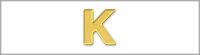 Wachsbuchstabe K - einzeln, Gold 8mm