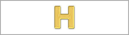 Wachsbuchstabe H - einzeln, Gold 8mm