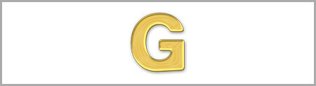 Wachsbuchstabe G - einzeln, Gold 8mm