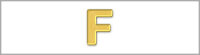 Wachsbuchstabe F - einzeln, Gold 8mm