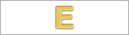 Wachsbuchstabe E - einzeln, Gold 8mm