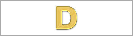 Wachsbuchstabe D - einzeln, Gold 8mm