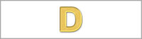 Wachsbuchstabe D - einzeln, Gold 8mm