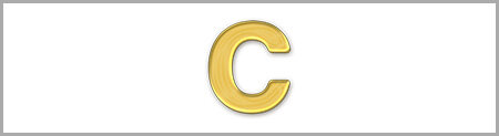 Wachsbuchstabe C - einzeln, Gold 8mm