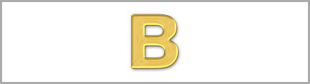 Wachsbuchstabe B - einzeln, Gold 8mm