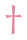 Wachsmotiv Kreuz modern 10,5 cm, pink lachs silber