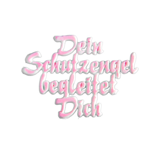 Verzierwachs Taufkerze - Dein Schutzengel begleitet Dich - rosa