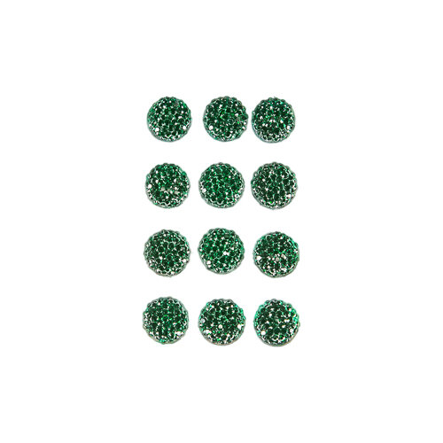 Grüne Diamantsteine, 10mm 12 St. selbstklebend