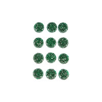 Grüne Diamantsteine, 10mm 12 St. selbstklebend