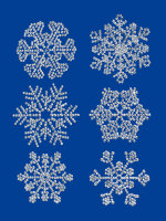 Dekorative Schmuckstein-Schneeflocken, 6 Sorten,...