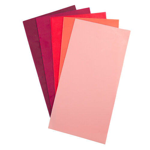 Wachsplatten Set Rosa-Rot 10x20cm, 5 Stück, zum Kerzen verzieren