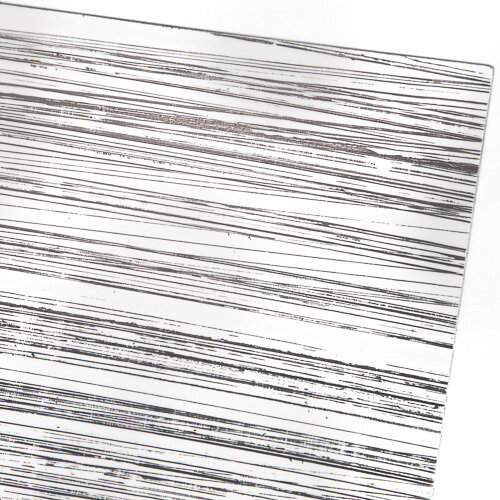 Wachsplatten weiß-silber gestreift - 10x20cm