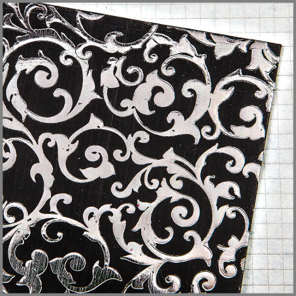 Wachsplatten Floraler Barock schwarz-silber - 10x20cm