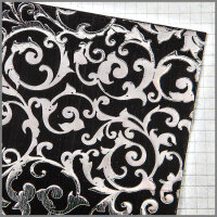 Wachsplatten Floraler Barock schwarz-silber - 10x20cm