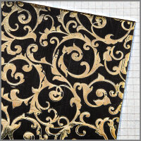 Wachsplatten Floraler Barock schwarz-gold - 10x20cm