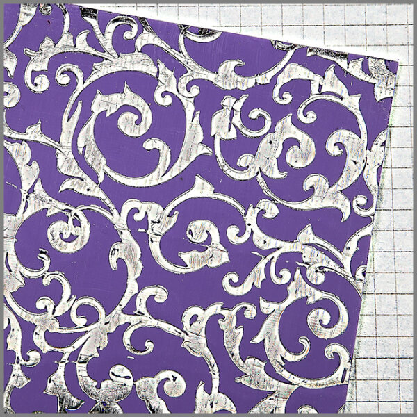 Wachsplatten Floraler Barock flieder-silber - 10x20cm