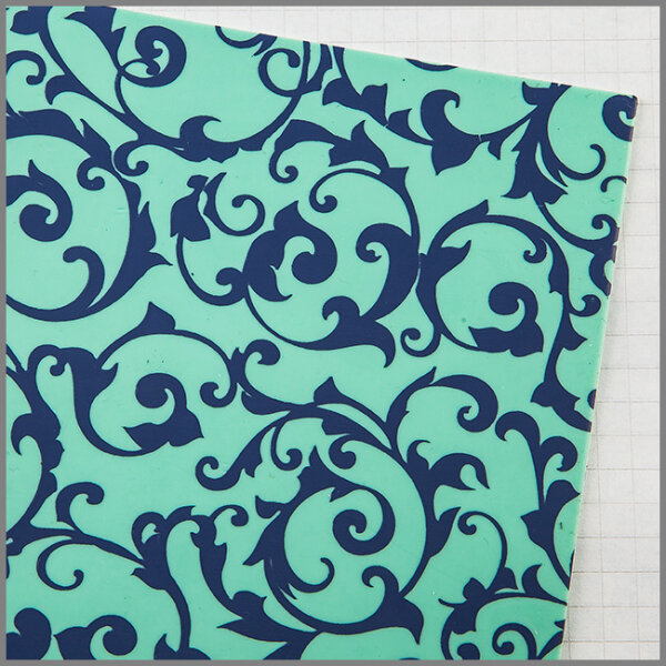 Wachsplatten Floraler Barock mint-blau - 10x20cm