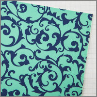 Wachsplatten Floraler Barock mint-blau - 10x20cm