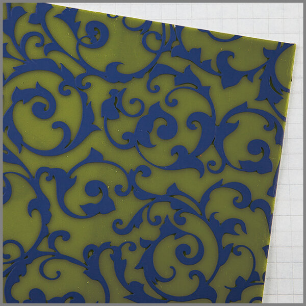 Wachsplatten Floraler Barock grün-blau - 10x20cm