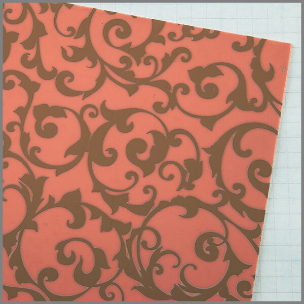 Wachsplatten Floraler Barock lachs-hellbraun - 10x20cm
