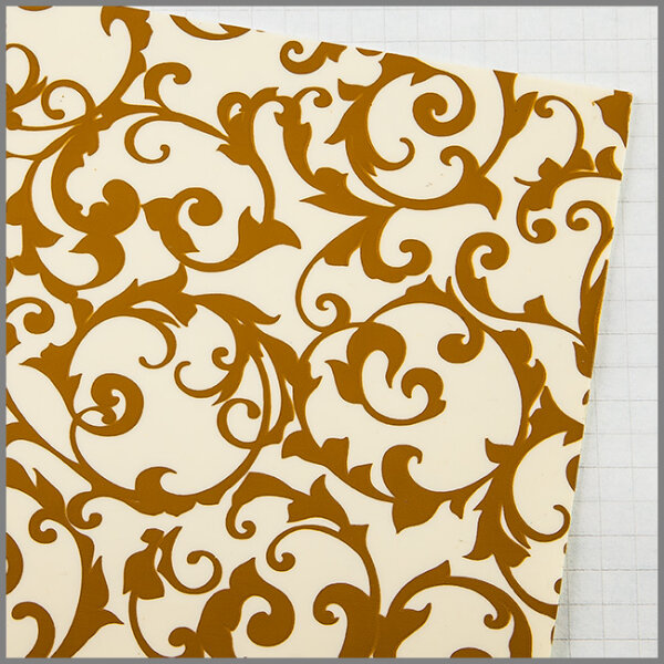Wachsplatten Floraler Barock creme-hellbraun - 10x20cm